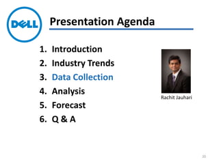 1. Introduction
2. Industry Trends
3. Data Collection
4. Analysis
5. Forecast
6. Q & A
Presentation Agenda
Rachit Jauhari
20
 