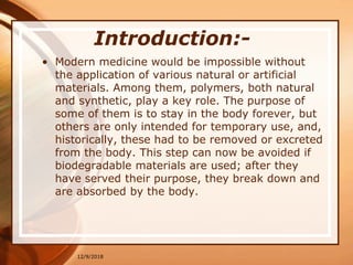 Polymers application on Medical Field