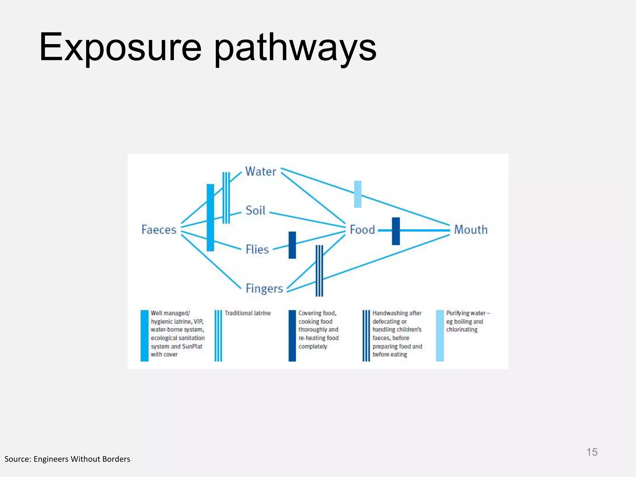 Exposure pathways
Source: Engineers Without Borders
15
 