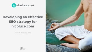 nicoluce.com
®
Developing an effective
SEO strategy for
nicoluce.com
Team A · February 2015
 