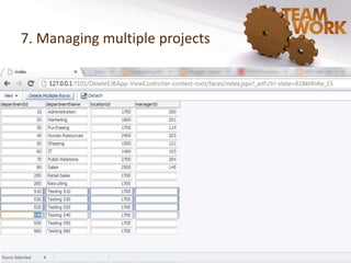 7. Managing multiple projects 
 