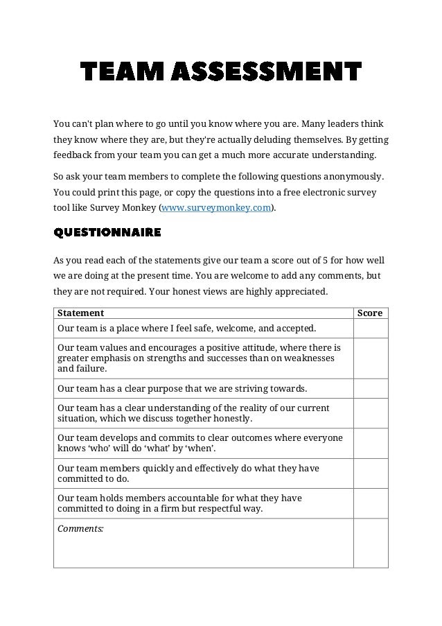 Team Assessment Tool team-assessment-tool