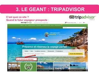 3. LE GEANT : TRIPADVISOR
C’est quoi ce site ?
Quand le futur voyageur prospecte :
 