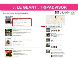 3. LE GEANT : TRIPADVISOR
Recherches de restaurants :
 