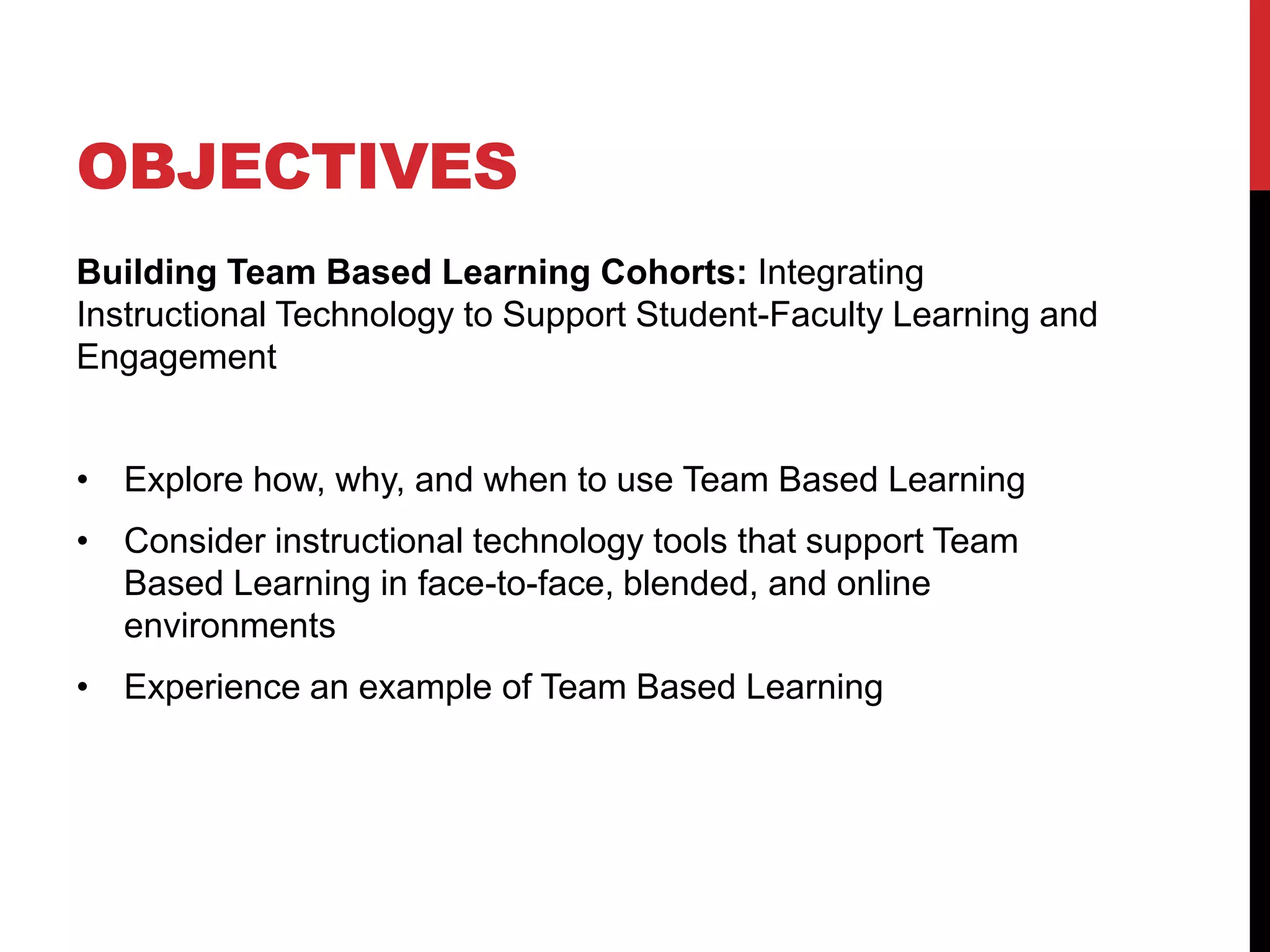 Team-based learning in the college classroom | PPTX