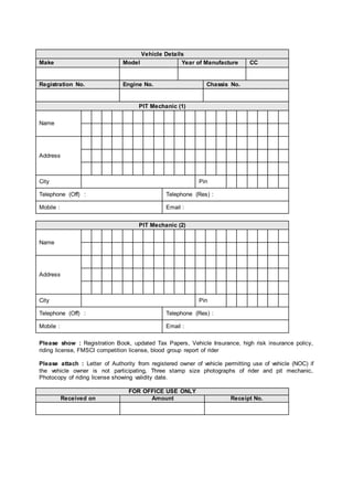 TEAM B MOTORSPORTS DIRT TRACK For 4 wheelers | DOCX