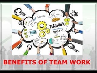 BENEFITS OF TEAM WORK
 