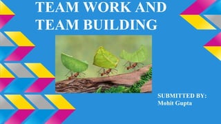 TEAM WORK AND
TEAM BUILDING
SUBMITTED BY:
Mohit Gupta
 
