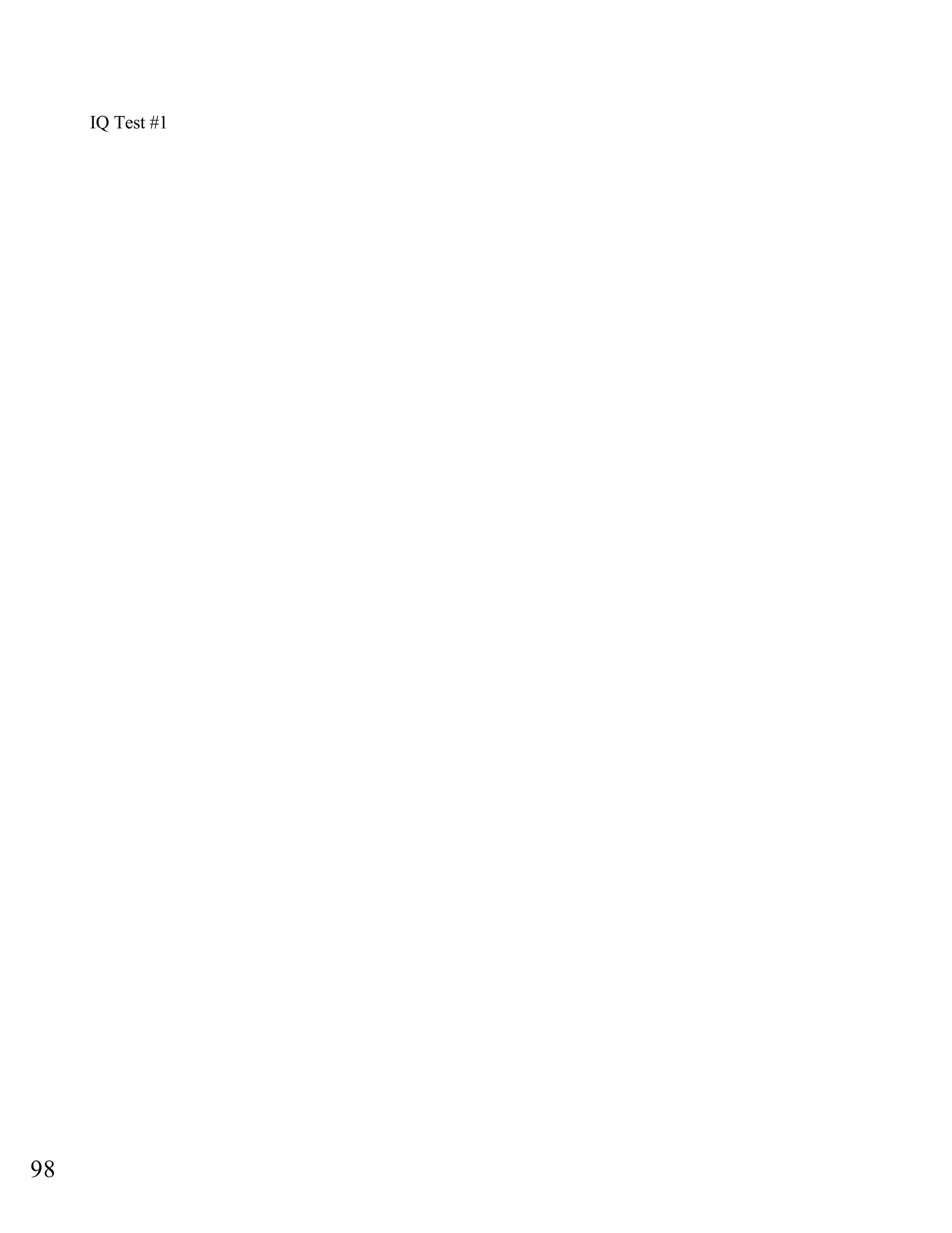 IQ Test #1
98
 