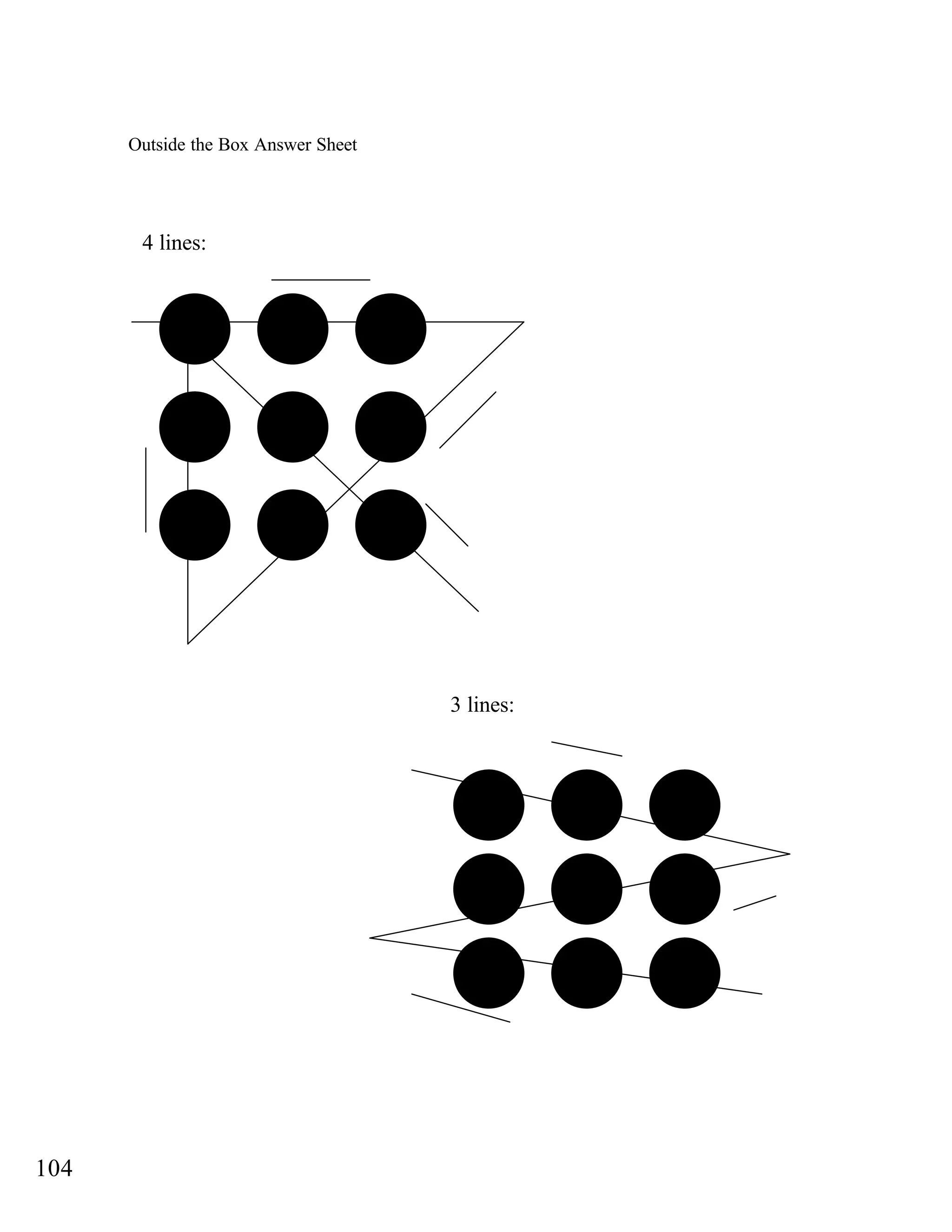 4 lines:
Outside the Box Answer Sheet
3 lines:
104
 