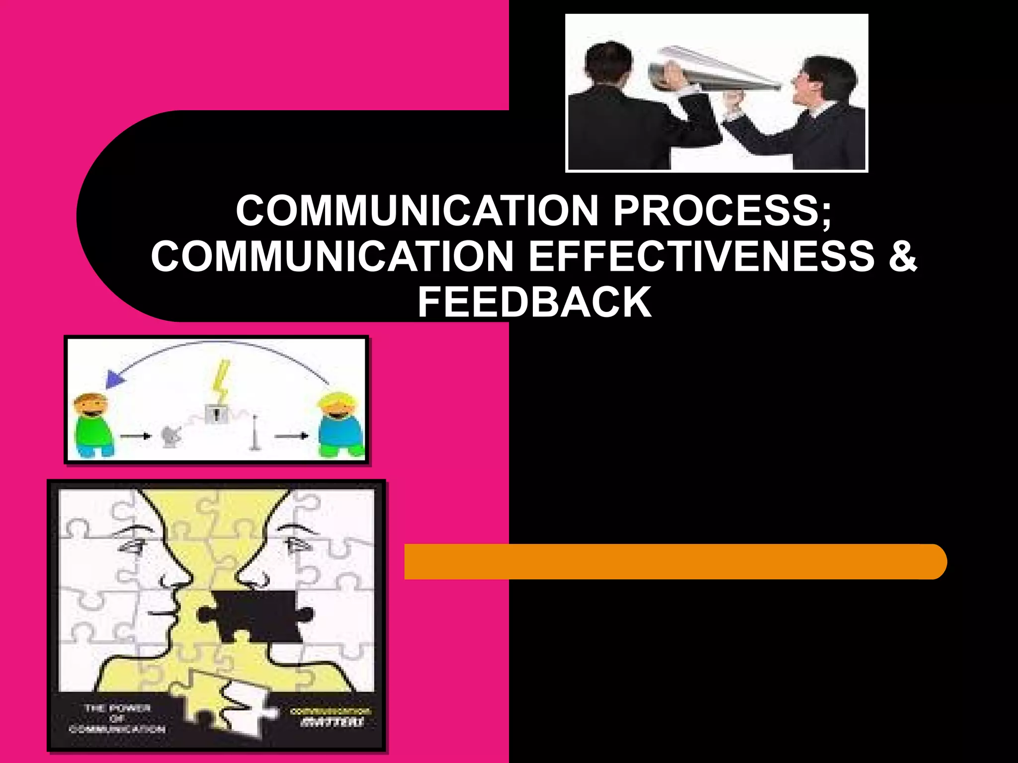 COMMUNICATION PROCESS; COMMUNICATION EFFECTIVENESS & FEEDBACK | PPT