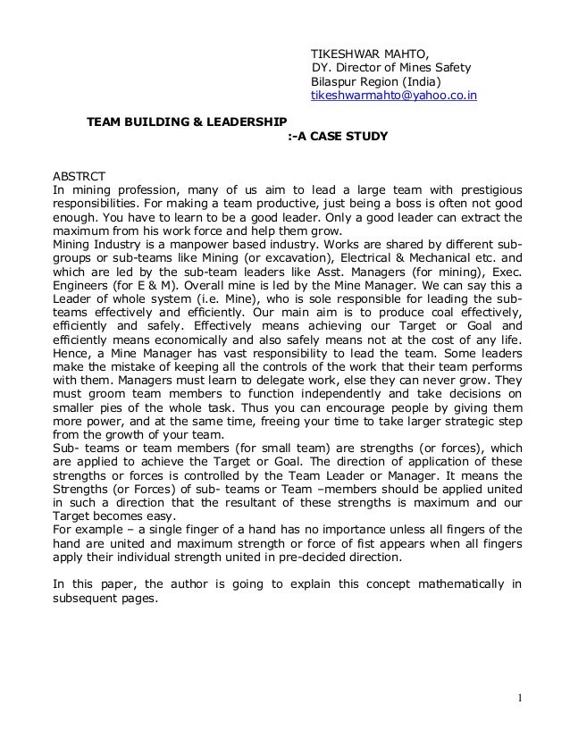 case study of team leader