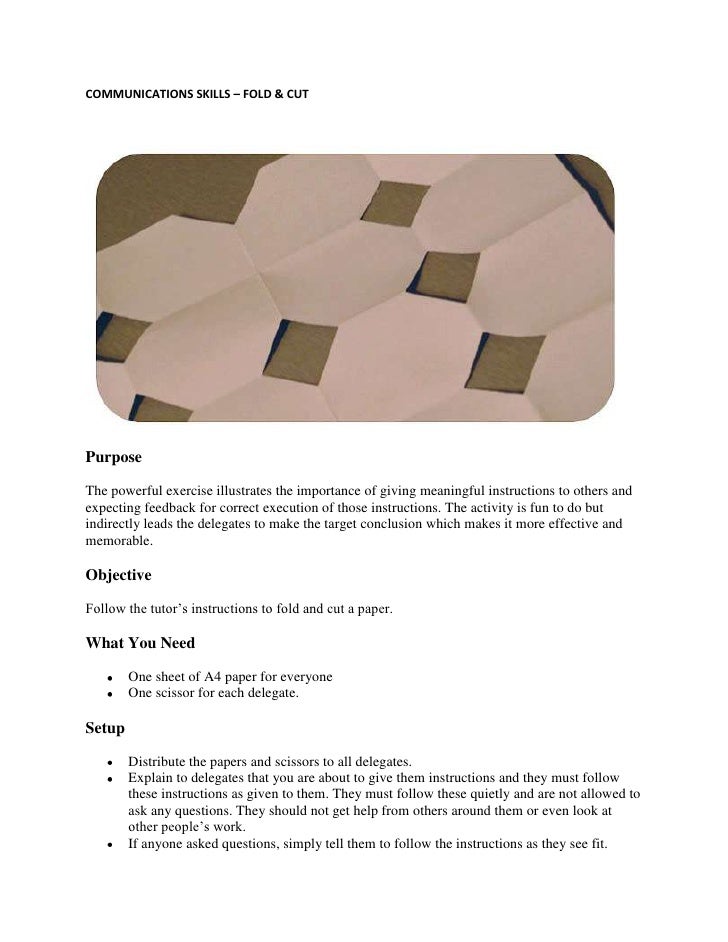 Team building fold & cut