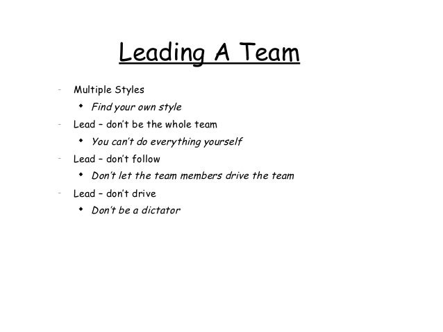 characteristics of a good team leader