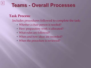 Task Team Process Team building101 | PPTX