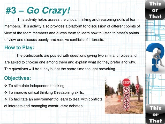 critical thinking team building activities