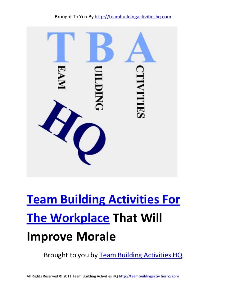 Team Building Activities For The Workplace That Will Improve Morale