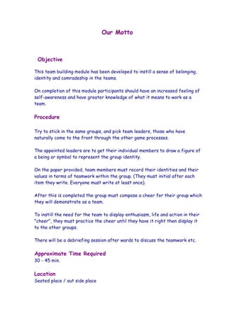 Team Building Module Team building activity2__139 | DOC