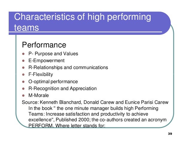 Team building and high performance