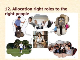 12. Allocation right roles to the
right people
37
 