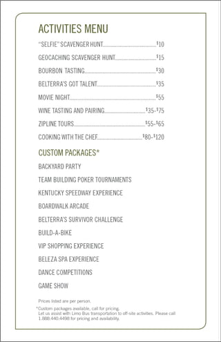 Team building brochure