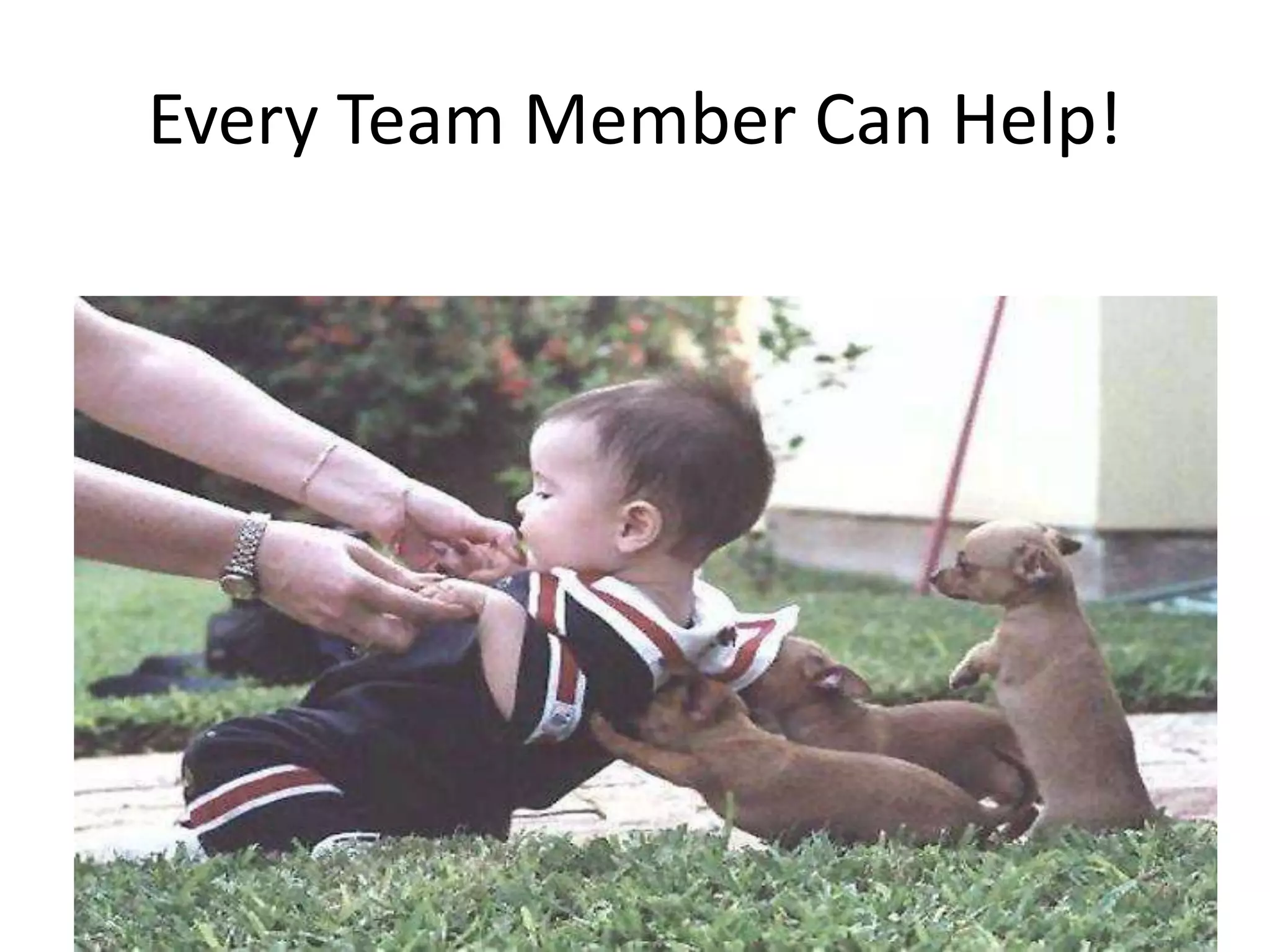 Every Team Member Can Help!
 