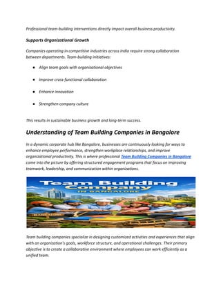 Team Building Companies in Bangalore – Corporate Team Engagement ...
