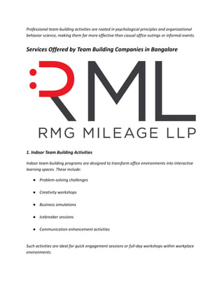 Team Building Companies in Bangalore – Corporate Team Engagement ...
