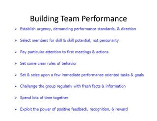 Building Team Performance
g

 