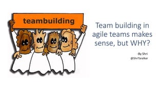 Team building in
agile teams makes
sense, but WHY?
-By Shri
@ShriTaralkar
 