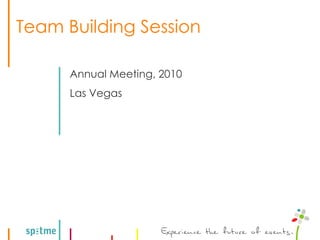 Team Building Session

      Annual Meeting, 2010
      Las Vegas
 