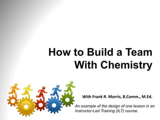 How to Build a Team
With Chemistry
With Frank R. Morris, B.Comm., M.Ed.
An example of the design of one lesson in an
Instructor-Led Training (ILT) course.
 