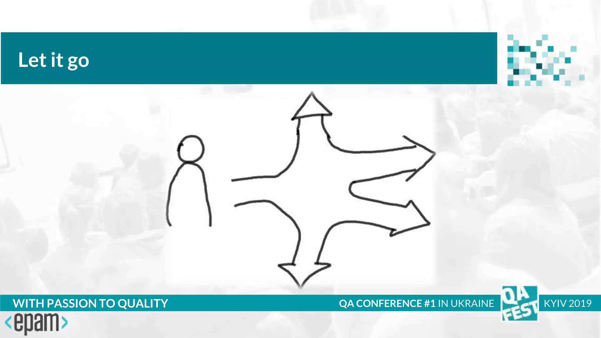 Тема доклада
Тема доклада
Тема доклада
WITH PASSION TO QUALITY
Let it go
QA CONFERENCE #1 IN UKRAINE KYIV 2019
 