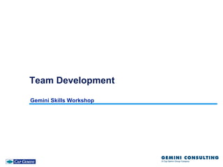 Team Development

Gemini Skills Workshop
 