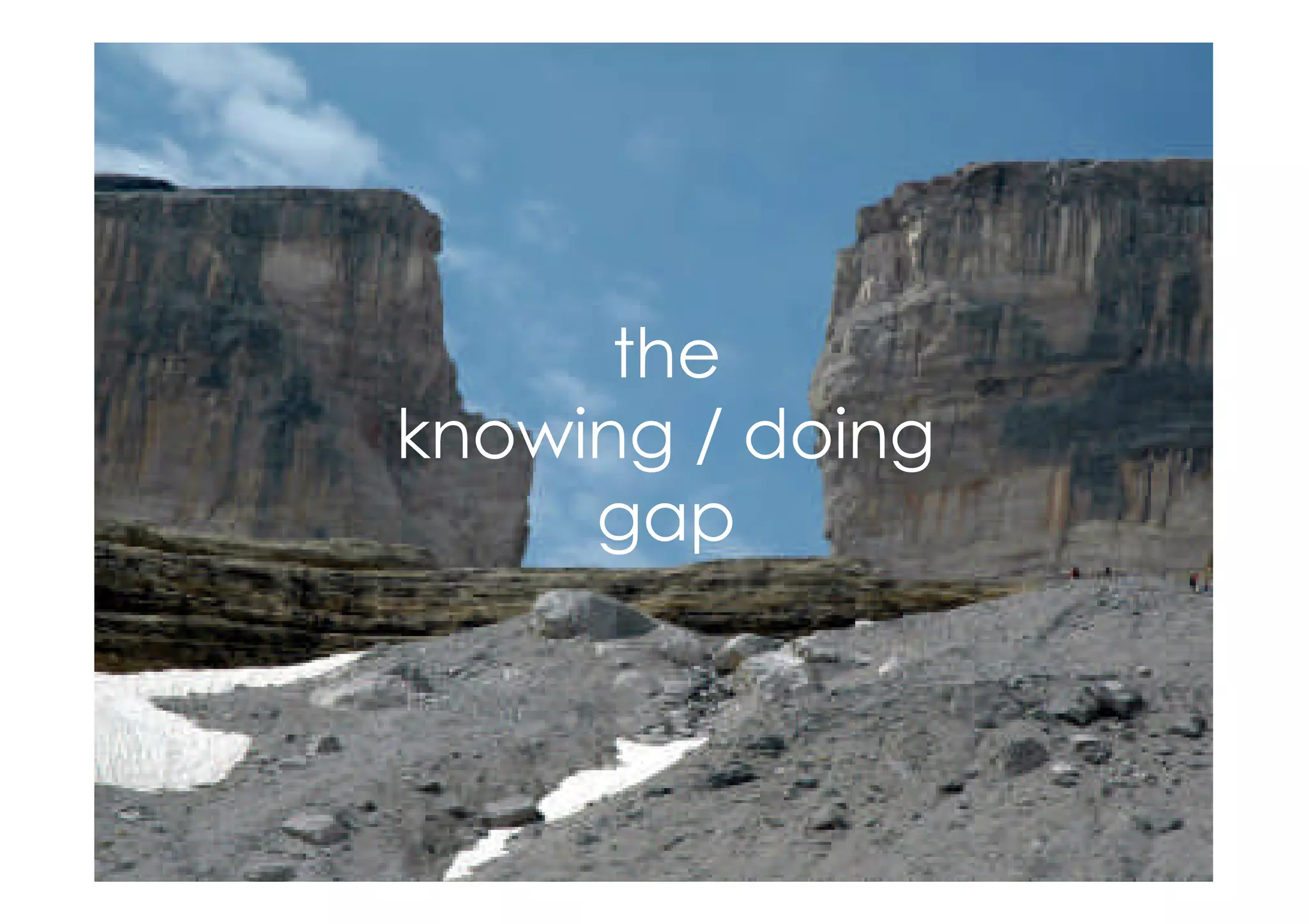 the
knowing / doing
gap