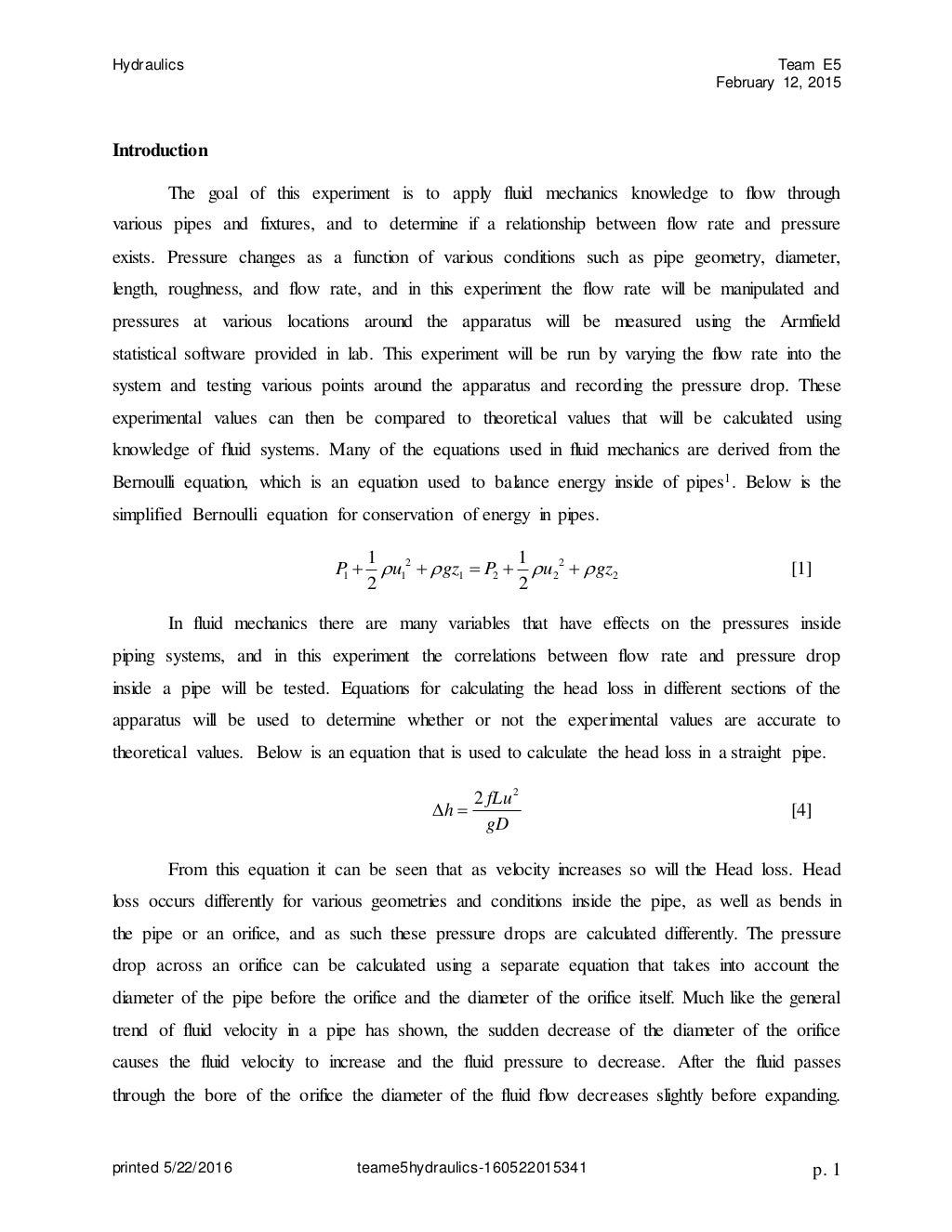 Hydraulics Team FullTechnical Lab Report