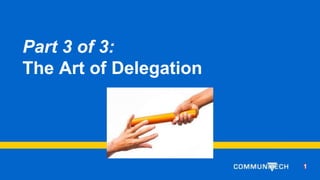 Edit me - Headline
Edit me - Subhead
Part 3 of 3:
The Art of Delegation
1
1
 