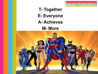 T- Together
E- Everyone
A- Achieves
M- More

 