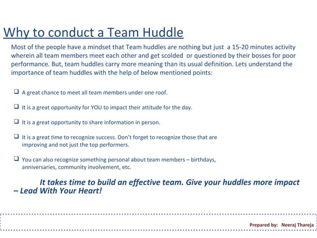 Team huddles | PPT