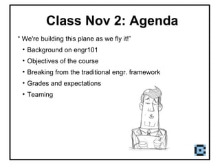 Class Nov 2: Agenda ,[object Object],[object Object],[object Object],[object Object],[object Object],[object Object]