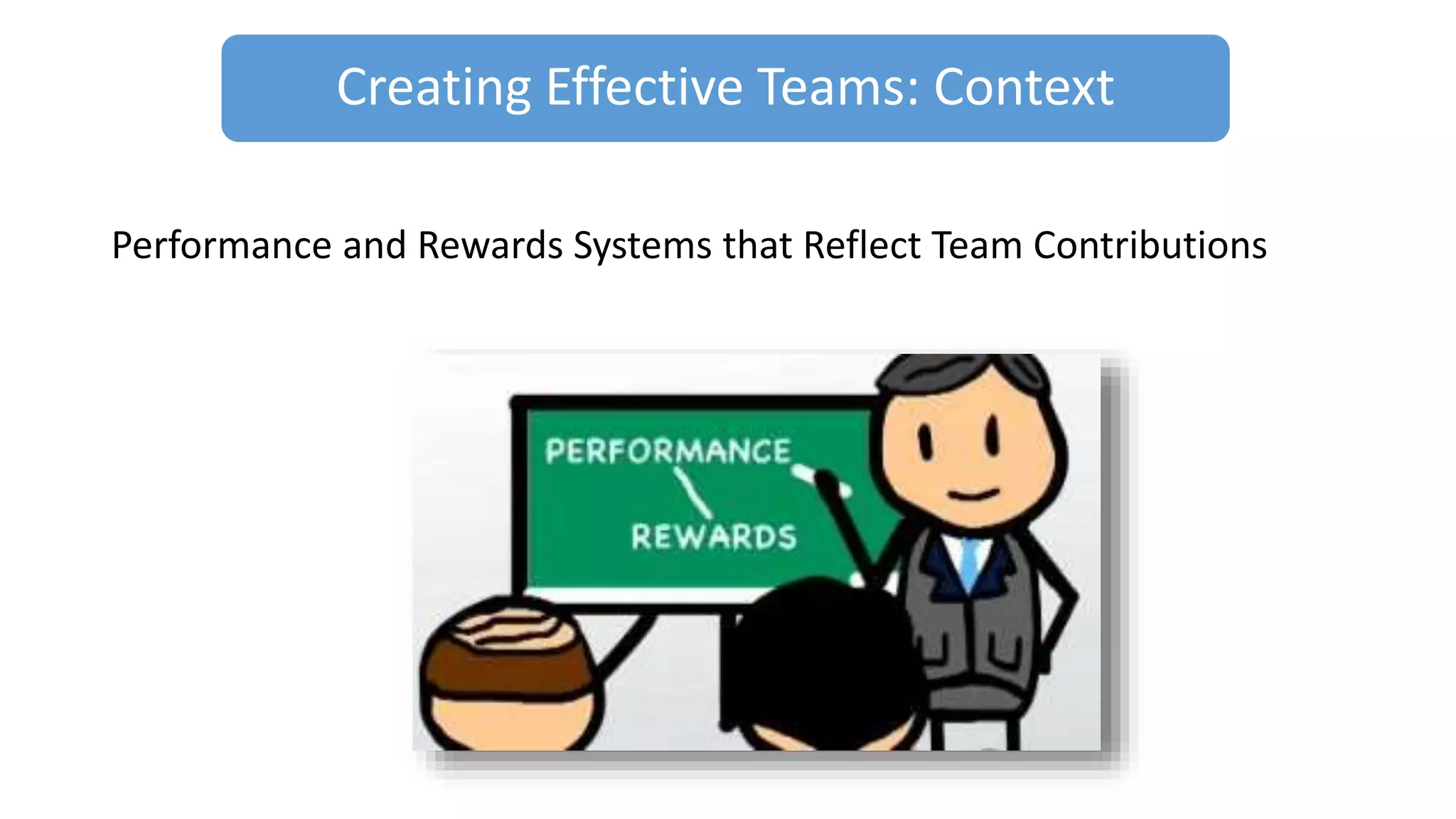 Creating Effective Teams: Context
Performance and Rewards Systems that Reflect Team Contributions
 