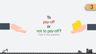 To
pay-off
or
not to pay-off?
That is the question
 