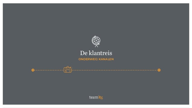 De klantreis
ONDERWEG: KANALEN
 