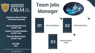 Team Jobs
Manager
Grupo No. 1
 