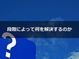 段階によって何を解決するのか
 