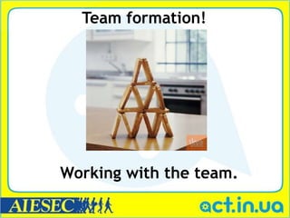 Team formation!




Working with the team.
 