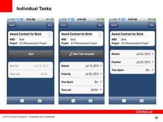 32© 2012 Oracle Corporation – Proprietary and Confidential
Individual Tasks
 