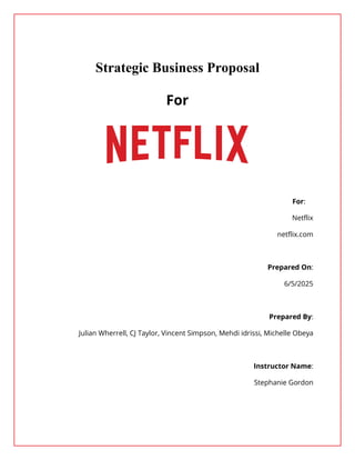 Netflix Social Watchlists Business Proposal | PDF