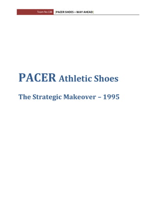 Team No138 [PACER SHOES – WAY AHEAD]
PACER Athletic Shoes
The Strategic Makeover – 1995
 