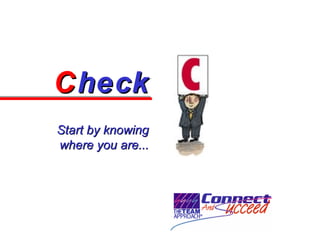 CCheckheck
Start by knowingStart by knowing
where you are...where you are...
 